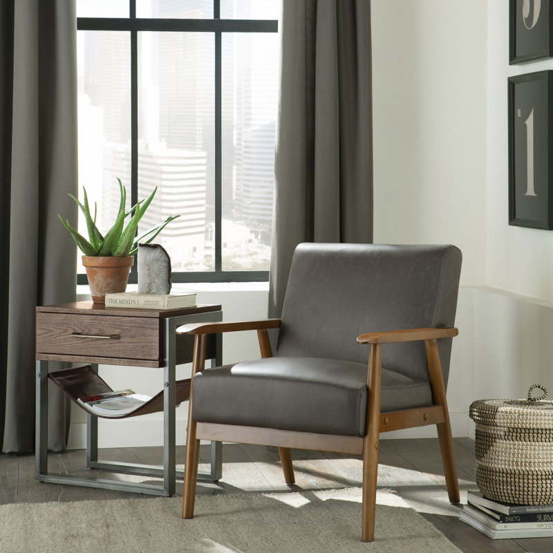 Larosa Industrial Style Acacia Wood End Table