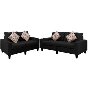 Latitude Run 2 Pieces Sofa And Loveseat Set, Tufted Thick Cushions And Two Tossing Cushions by Latitude Run
