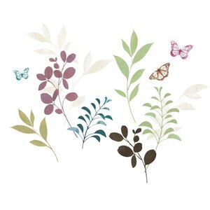 Deco Botanical Butterfly Wall Decal