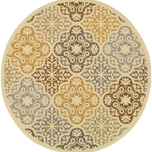 Round Outdoor Rugs You Ll Love Colton Yellow Brown Indoor Outdoor Area Rug