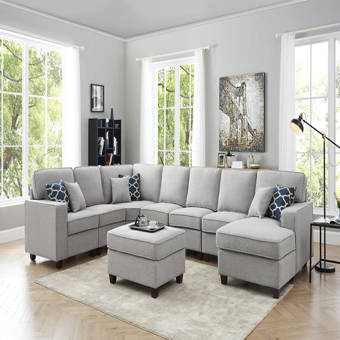 Ebern Designs Fowlerville 5 Seater Seater Right Hand Facing Sectional Sofa With Ottoman Wayfair