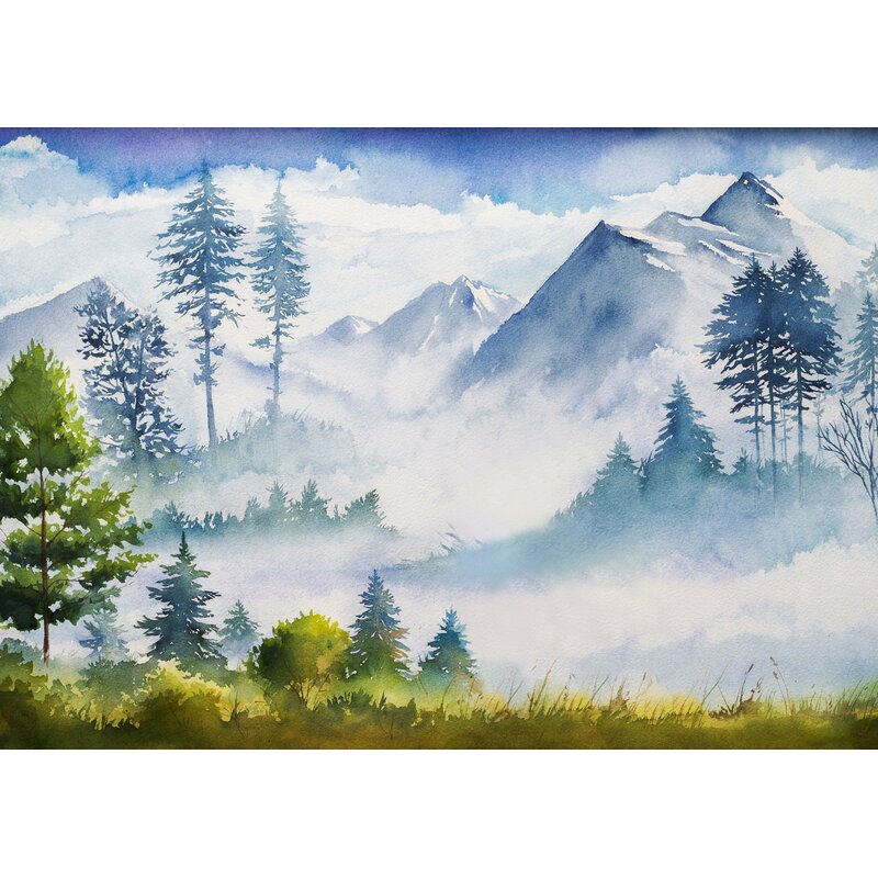 Millwood Pines Shay Removable Watercolor Landscape 10 42 L X 197 W Wall Mural Wayfair