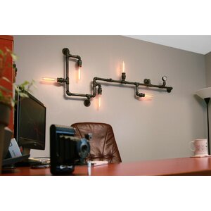 Steampunk 5-Light Industrial Pipe Wall Light