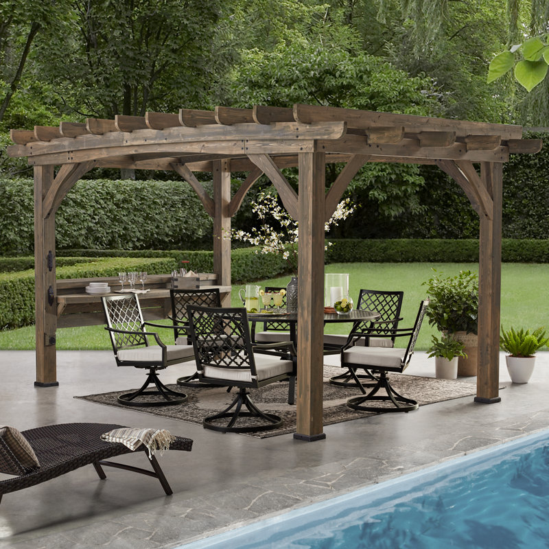Backyard Discovery 14 W X 9 5 D Solid Wood Pergola Reviews Wayfair Strong cross beam rafters are then double notched on each side to slip down over main. 14 w x 9 5 d solid wood pergola