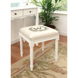 Vantassel Solid Wood Vanity Stool by Ophelia & Co.