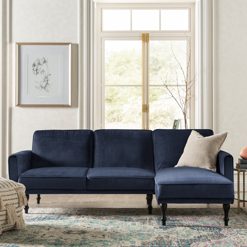 Kelly Clarkson Home Shelton 83 Velvet Reversible Sleeper Sofa
