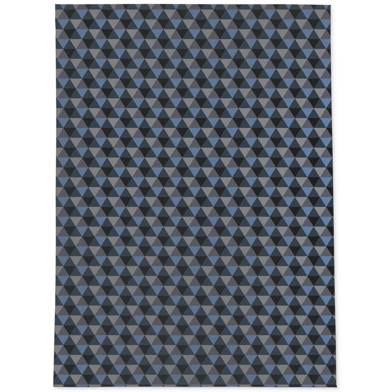 Wrought Studio Viers Prism Power Loom Blue Light Gray Black Rug Wayfair