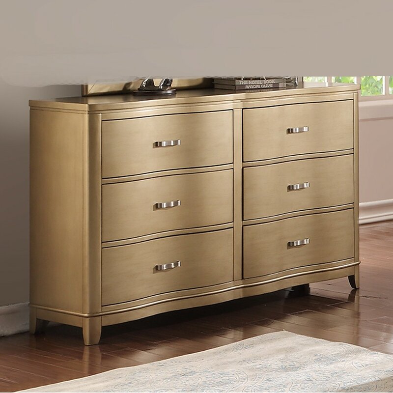 Mercer41 Klem Pine Wood 6 Drawer Double Dresser & Reviews