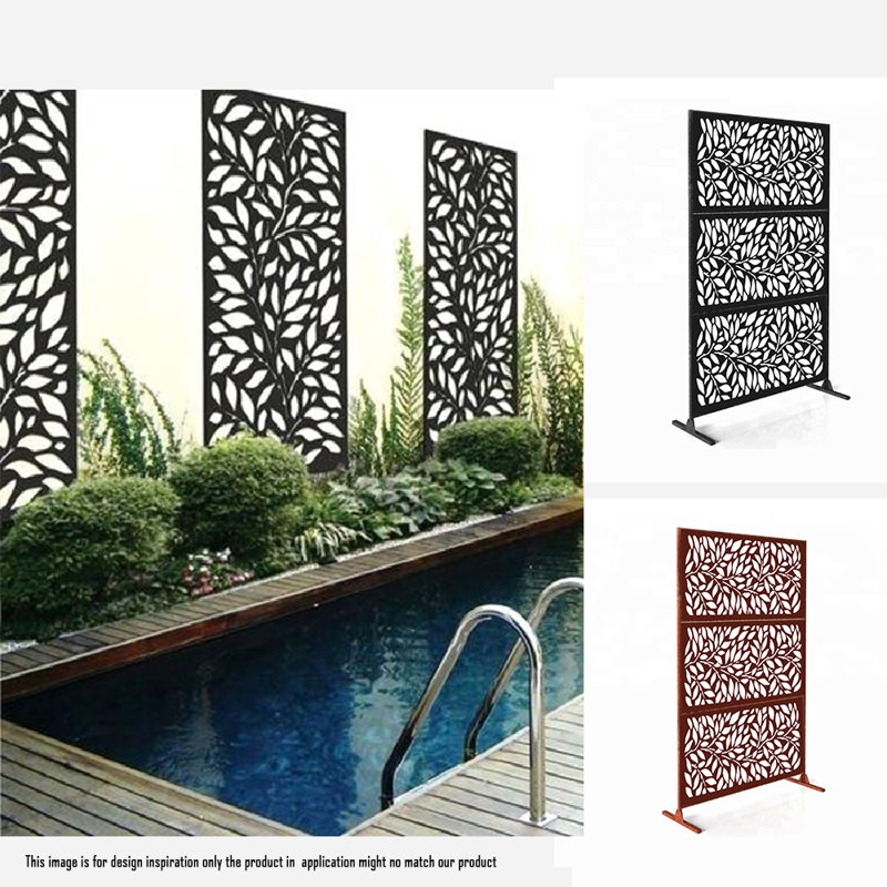 E Joy 6 Ft H X 4 Ft W Laser Cut Metal Fence Panel Wayfair