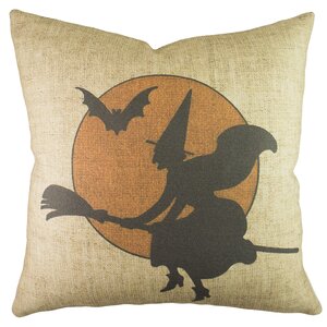 Witch with Moon Throw Pillow