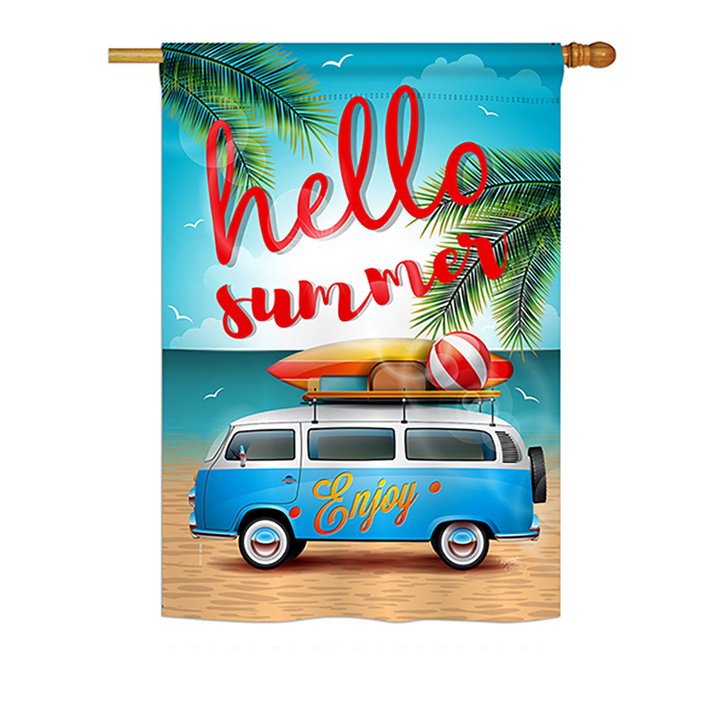 Breeze Decor Hello Summer 2 Sided Polyester 40 X 28 In House Flag Wayfair