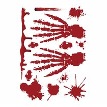 Scary Bloody Handprint & Footprint Window Decals Floor Wall Stickers for Indoor Decor Horror Bathroom Haunted House Vampire Zombie Party Decorations Supplies 104 Pieces Halloween Decoration Stickers 