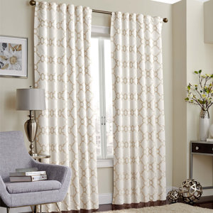 Ginther Geometric Blackout Thermal Rod Pocket Single Curtain Panel