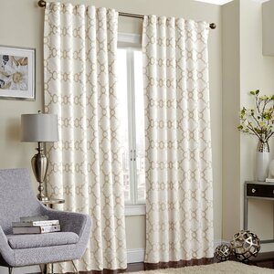 Ginther Geometric Max Blackout Thermal Rod Pocket Single Curtain Panel