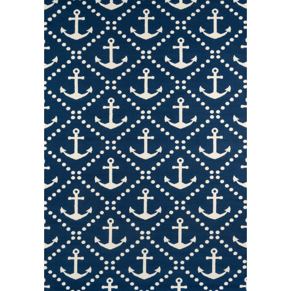 Halliday Navy Blue Beige Indoor Outdoor Area Rug Reviews Birch