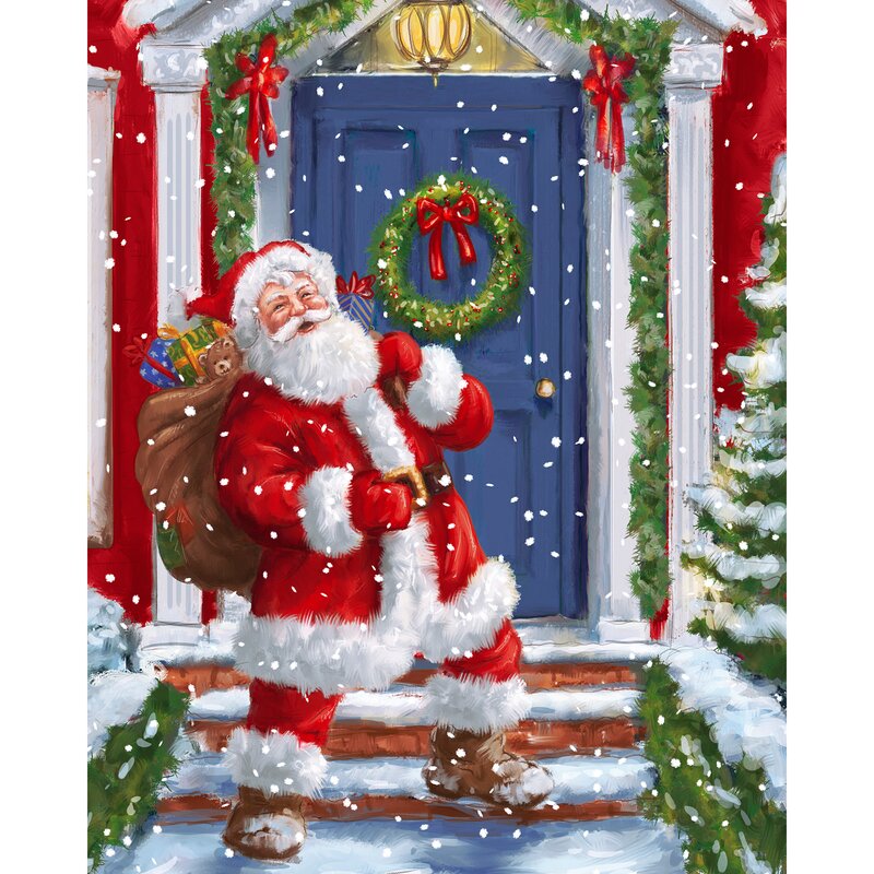 Étienne Christmas Santa At The Door Ultra Soft Throw