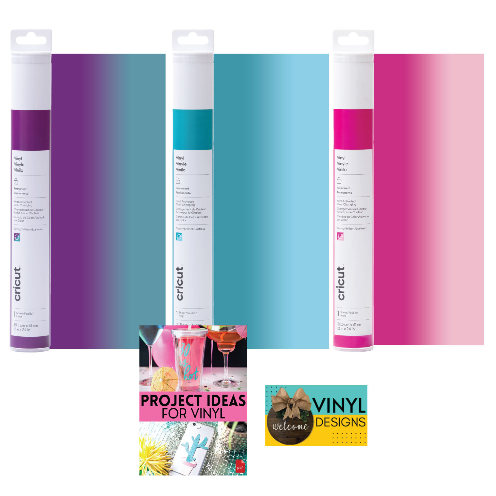 Cricut Heat Activated Color Changing Permanent Vinyl Bundle Wayfair