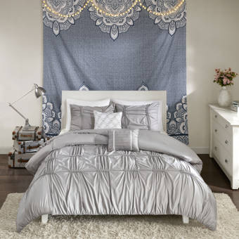 August Grove Lithonia Ruffle Lace Cotton Quilt Set Wayfair