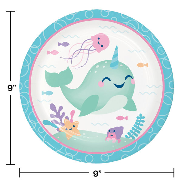 Creative Converting Narwhal Party Heavy Weight Paper Dinner Plate Wayfair