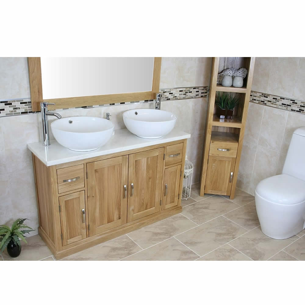 Belfry Bathroom Deloach Solid Oak 1230mm FreeStanding Vanity Unit