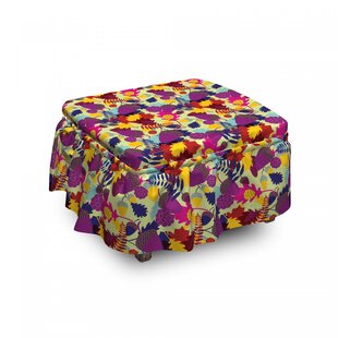 Oak Leaves With Nuts Ottoman Slipcover (Set Of 2) By East Urban Home