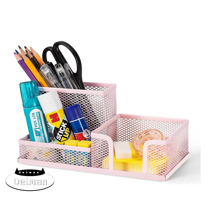 light pink desk organizer