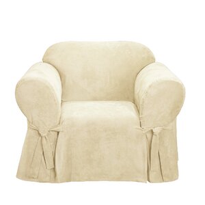 Soft Suede Box Cushion Armchair Slipcover