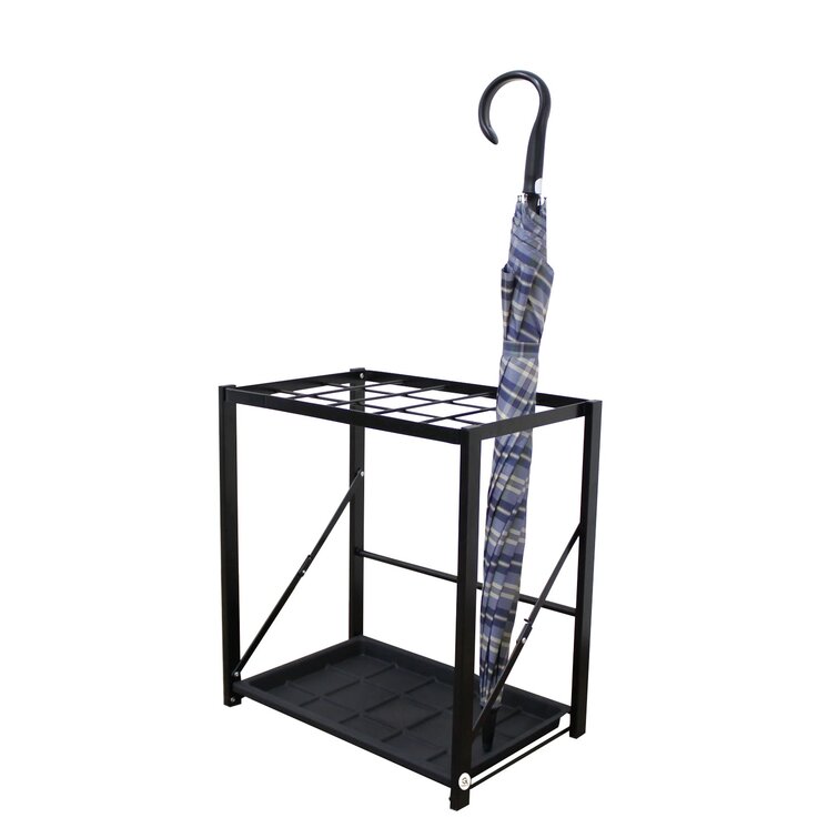 Freestanding Umbrella Holder Rack Organizer for Indoor Outdoor,Black Modern Umbrella Stand Rack Umbrella Stand-Storage with Removable Drip Tray