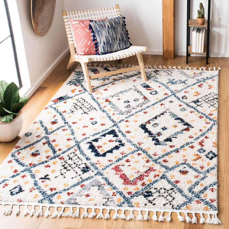 Bungalow Rose Robicheaux Southwestern Cream Blue Area Rug Wayfair