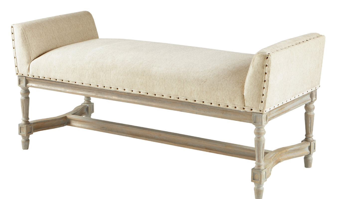 Beautiful French Country decor find! Toulouse Wagner Upholstered Bench