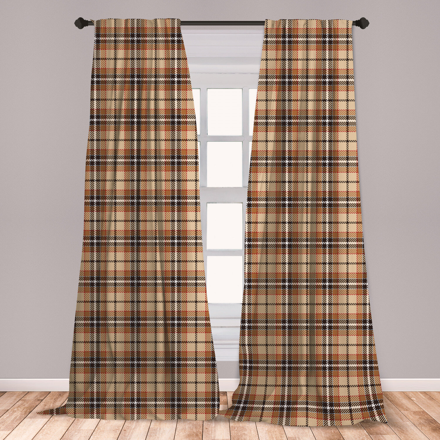 East Urban Home Plaid Room Darkening Rod Pocket Curtain Panels Wayfair