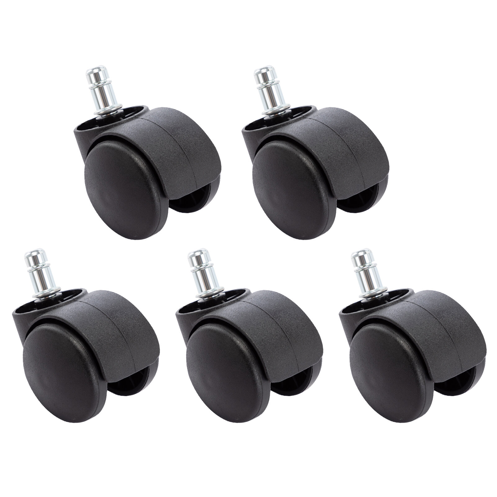 Qty of 5  Replacement Swivel Office Chair Wheels Casters  Universal Fit New! 