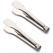 2 Stainless Steel Salad Serving Tongs Easy-Clean Restaurant Quality Kitchen Tong Set Cherry Tree Collection 9 inch & 12 inch