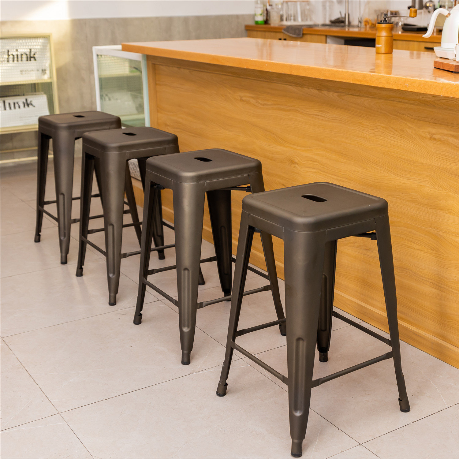 Trent Austin Design Northwick 24 Inch Backless Metal Counter Stools   Northwick 24 Inch Backless Metal Counter Stools 