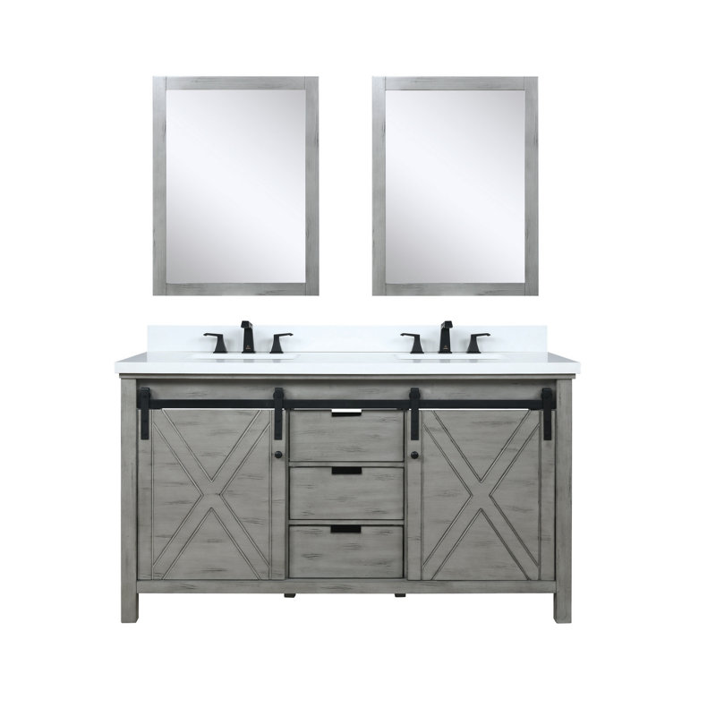 Gracie Oaks Schmidt 60 Double Bathroom Vanity Set With Mirror Wayfair
