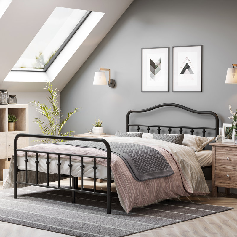 Red Barrel Studio Metal Bed Frame With Headboard ... Free delivery over £40 to most of the uk great selection excellent customer service find everything for a beautiful home.
