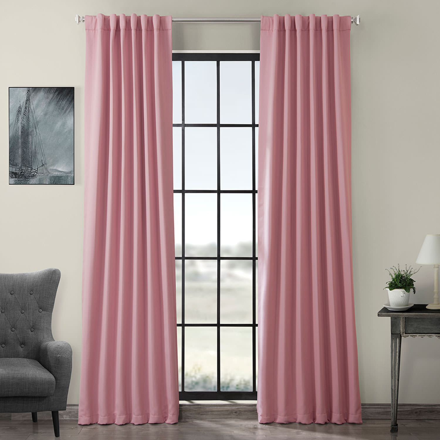 Destinie Solid Color Blackout Thermal Rod Pocket Curtains Drapes