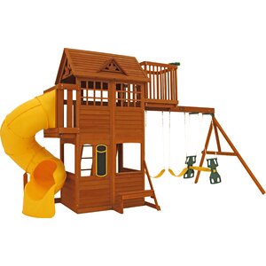 Abbeydale Clubhouse Wooden Swing Set