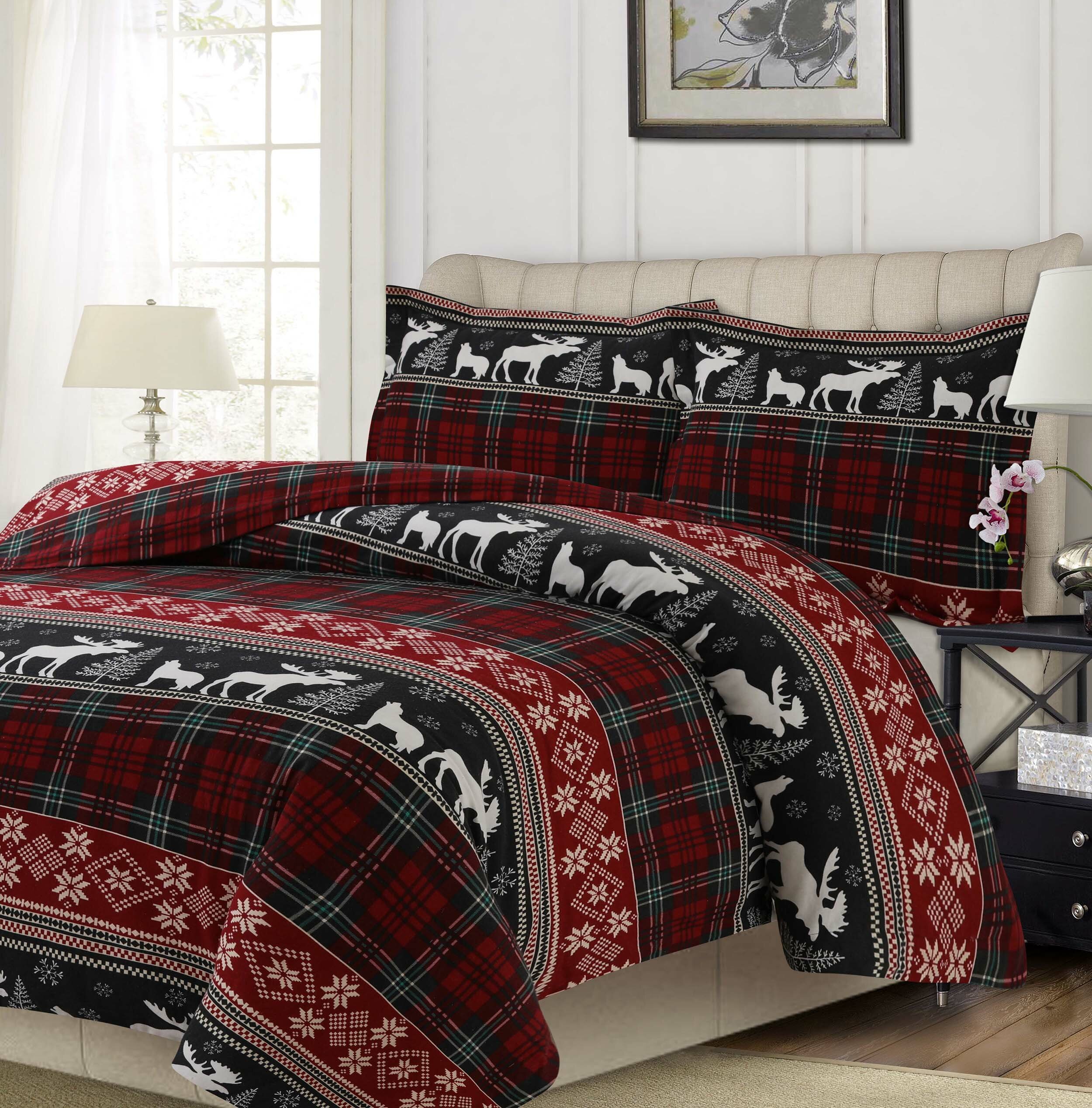 The Holiday Aisle Ochoa Heavyweight Soft Flannel Duvet Cover Set