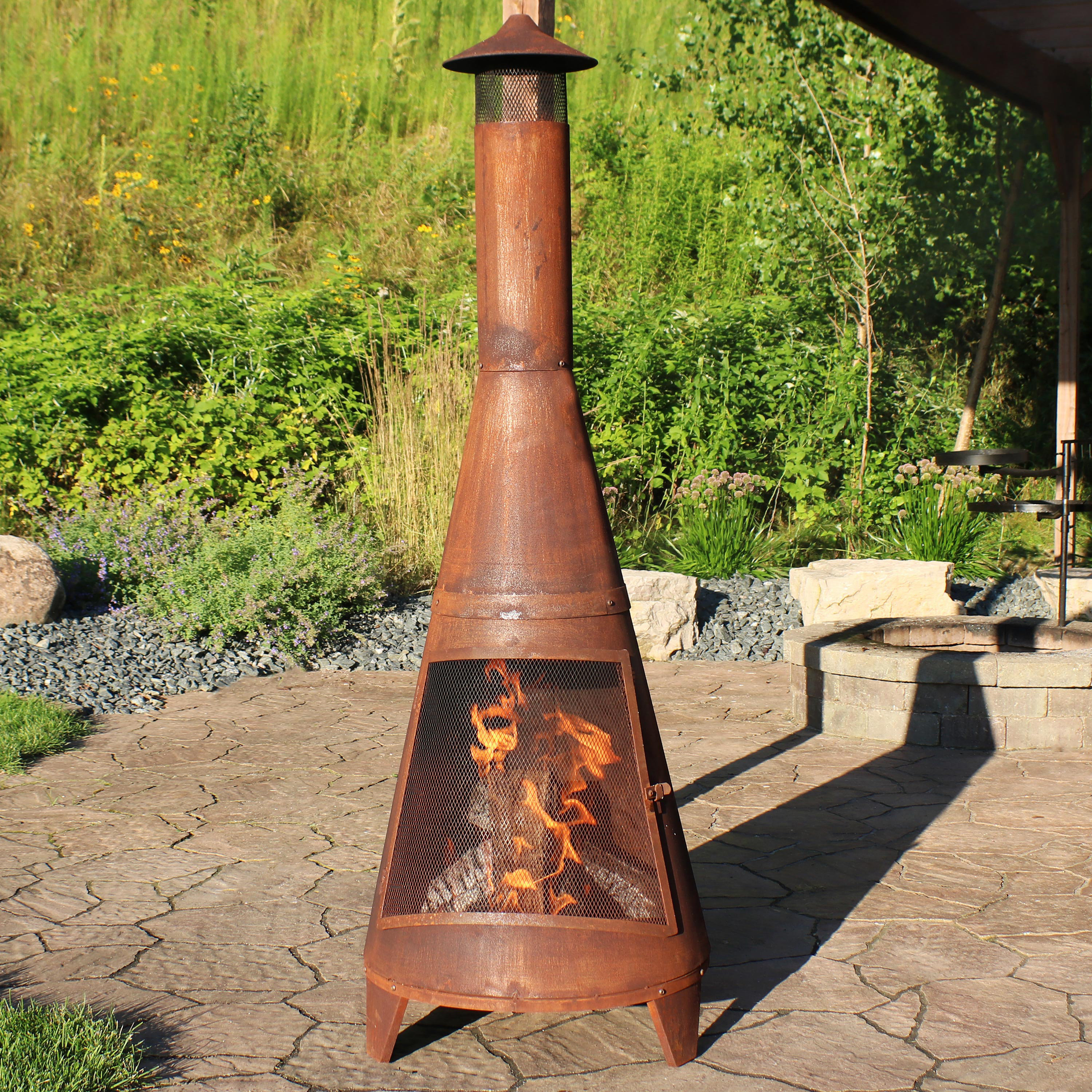 Coastal Farmhouse Bastoam Outdoor Backyard Steel Wood Burning Chiminea Reviews Wayfair