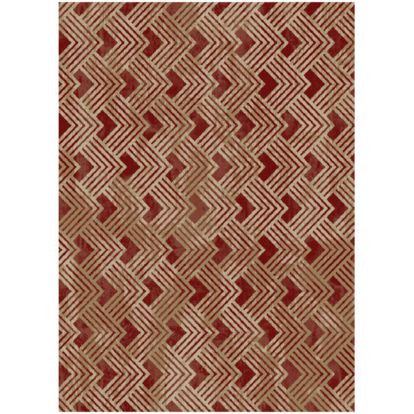 Breakwater Bay Idlewild Pyramid Claret Power Loom Beige Red Area Rug Wayfair