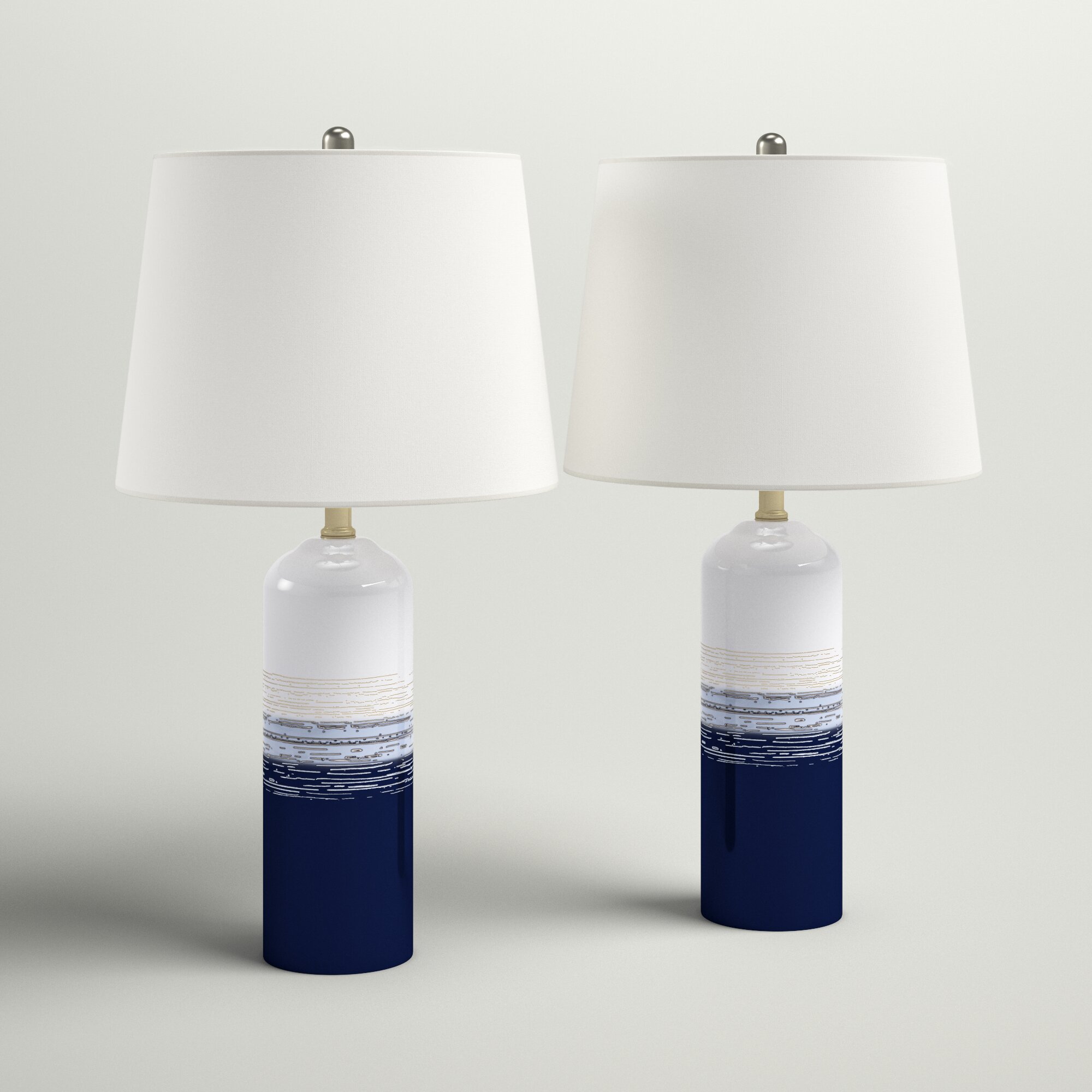 navy and white table lamps