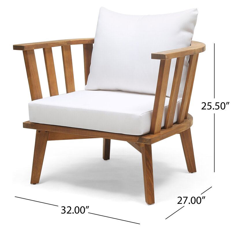 Rosecliff Heights Teague Outdoor Patio Chair With Cushions