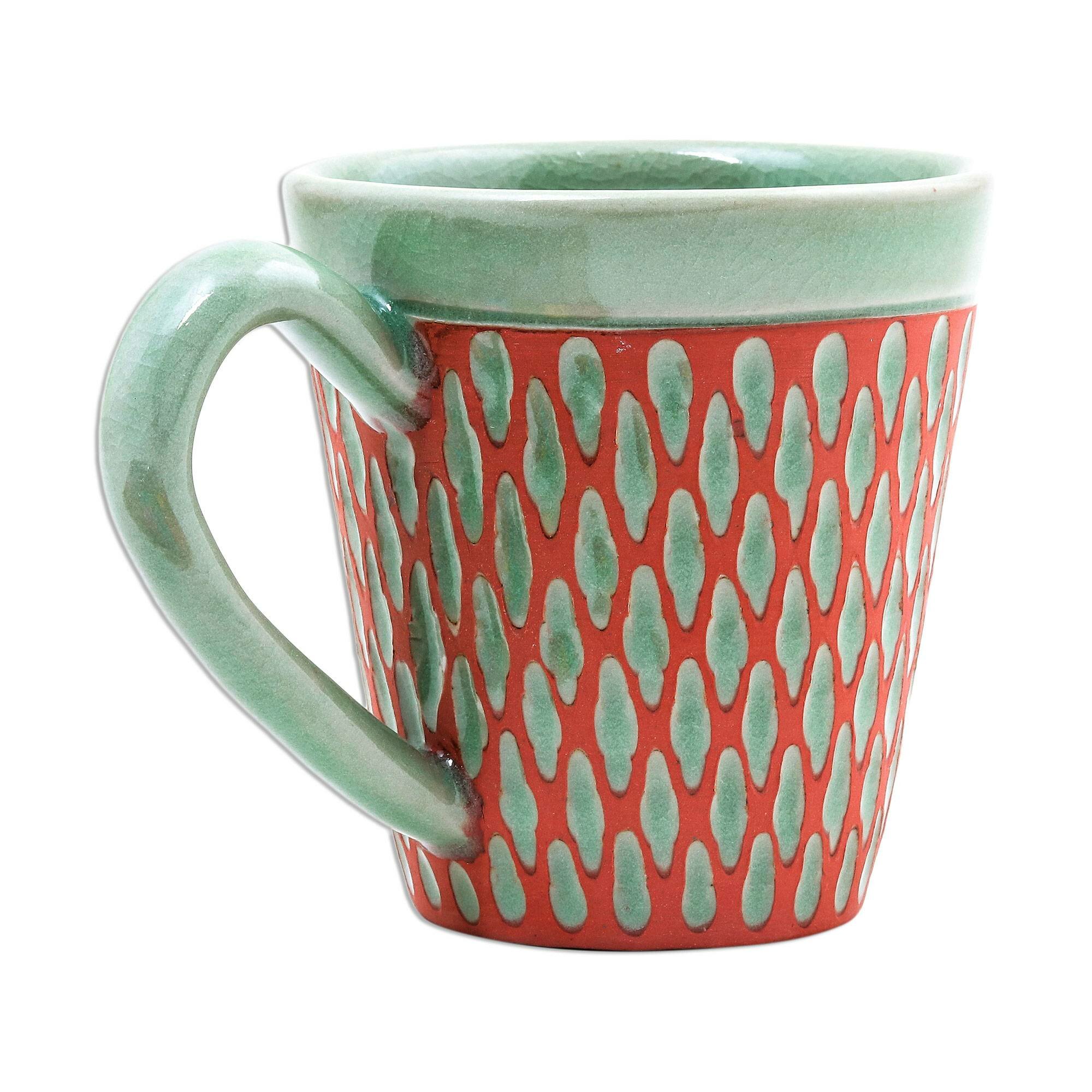 Dark Green/Jade Stacking Mugs Set of 4 Kitchen Home Dining Tea Coffee Cups