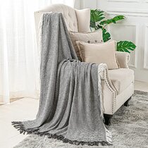 Unknown1 Well Being Waffle Plush Blanket Grey Solid Color Modern Contemporary Microfiber Reversible 