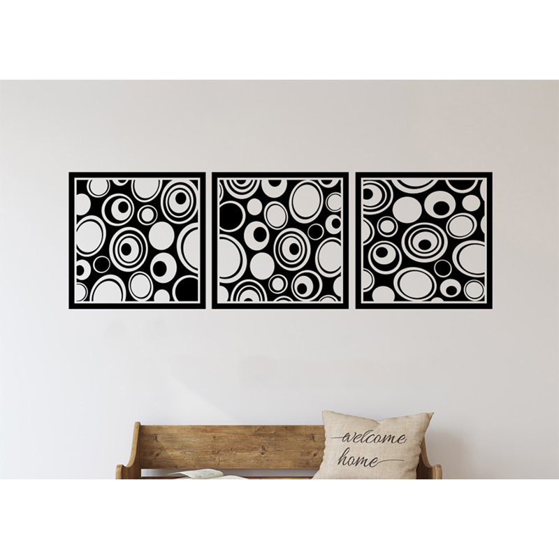 Orren Ellis Circle Design Panel Vinyl 3 Piece Wall Decal Set Wayfair