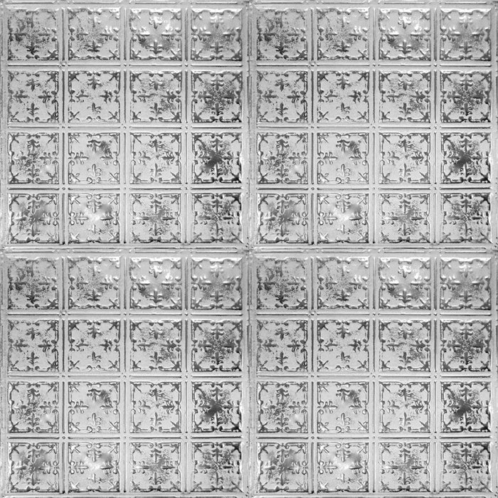 Tin 2 Ft X 2 Ft Nailed Up Ceiling Tile In Silver Washed White