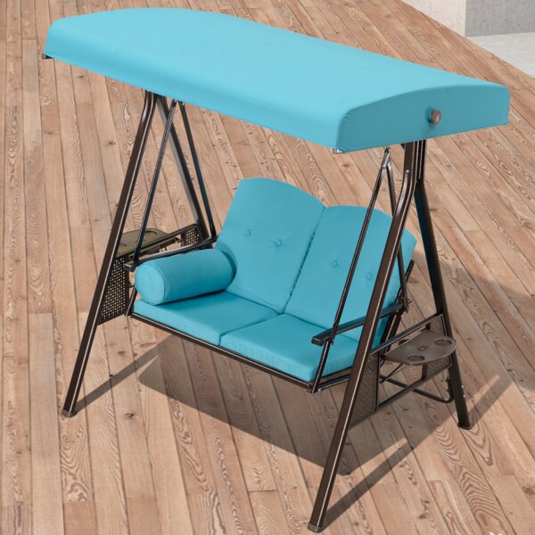 Redwood Folding Outdoor Blue Chair Built in Cup Holder Lightweight 