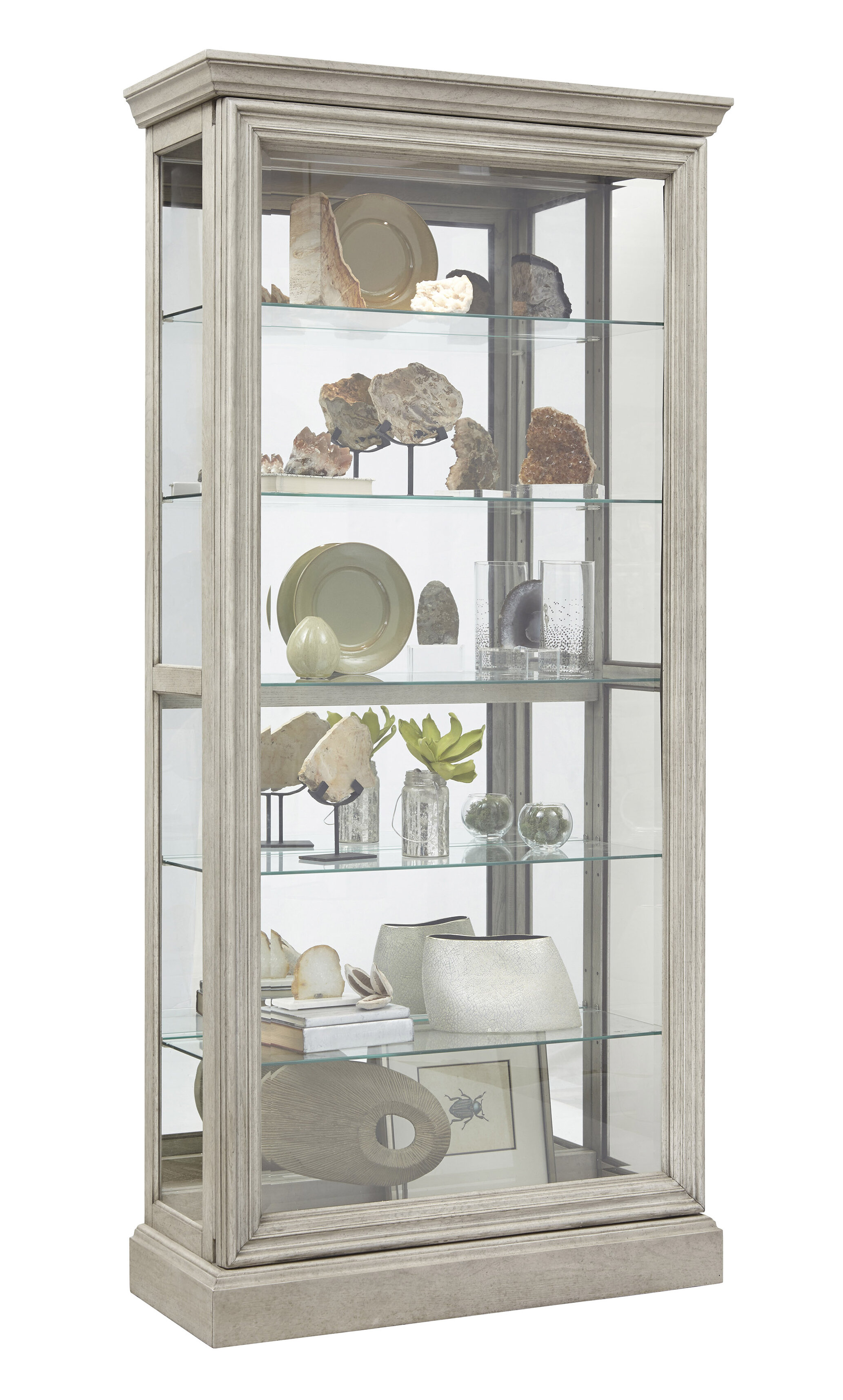 Rosecliff Heights Codman 5 Shelf Sliding Door Lighted Curio