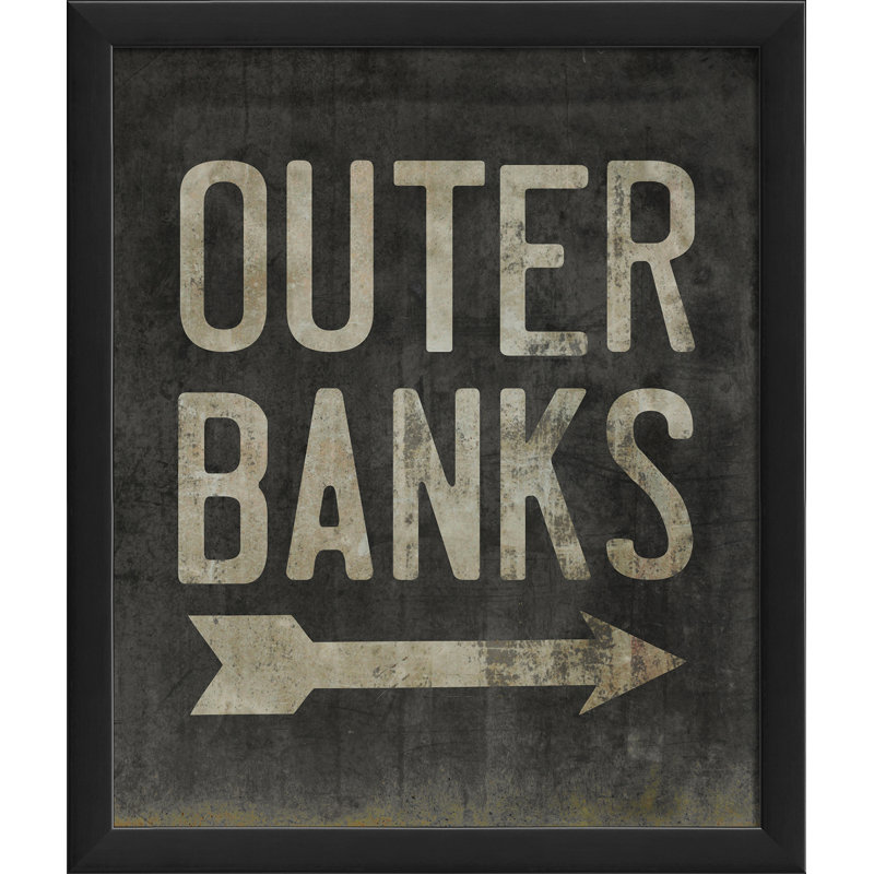Outer Banks Beach Sign Framed Textual Art